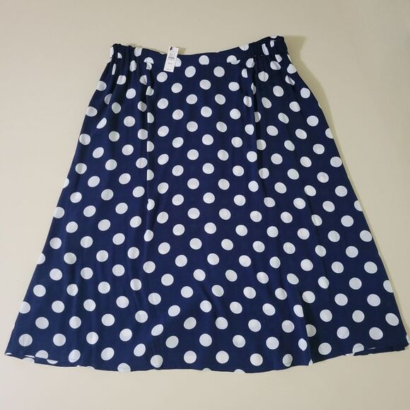 Talbots Navy Dotty Print Midi Skirt - Picture 13 of 15